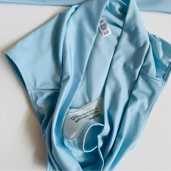 Kyodan | Blue Glass Longline Mock Neck Bikini Watercolor Flower NWT L - Picture 7 of 13